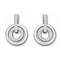 Circle Crystal Pierced Earrings